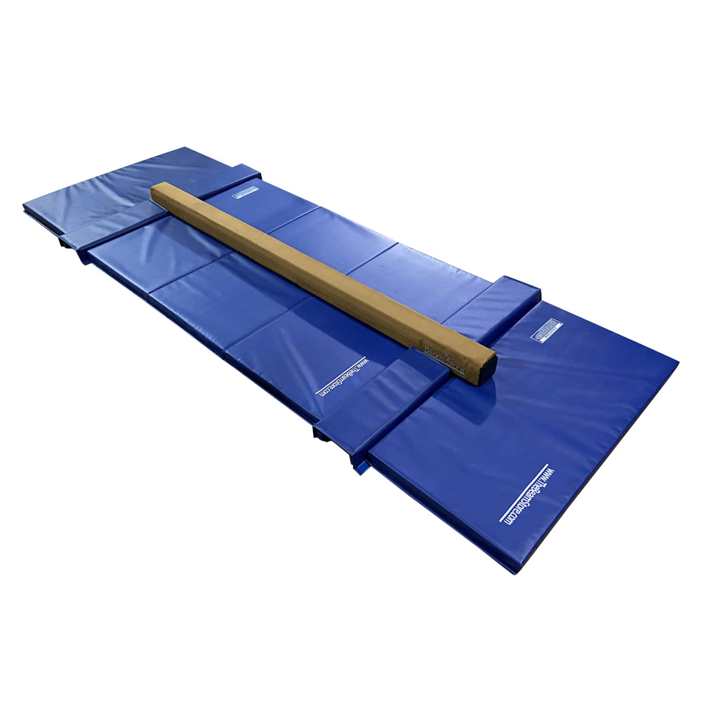 8ft Low Profile Pro Series Suede Gymnastics Beam and Mat Combo